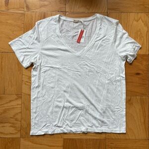 Marine Layer Boyfriend V-Neck Tee in White